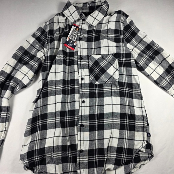 GAP Tops - GAP Women's Relaxed Fit Flannel‎ Shirt Black White Plaid X-Small NWT